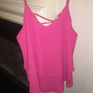 Francesca’s pink top